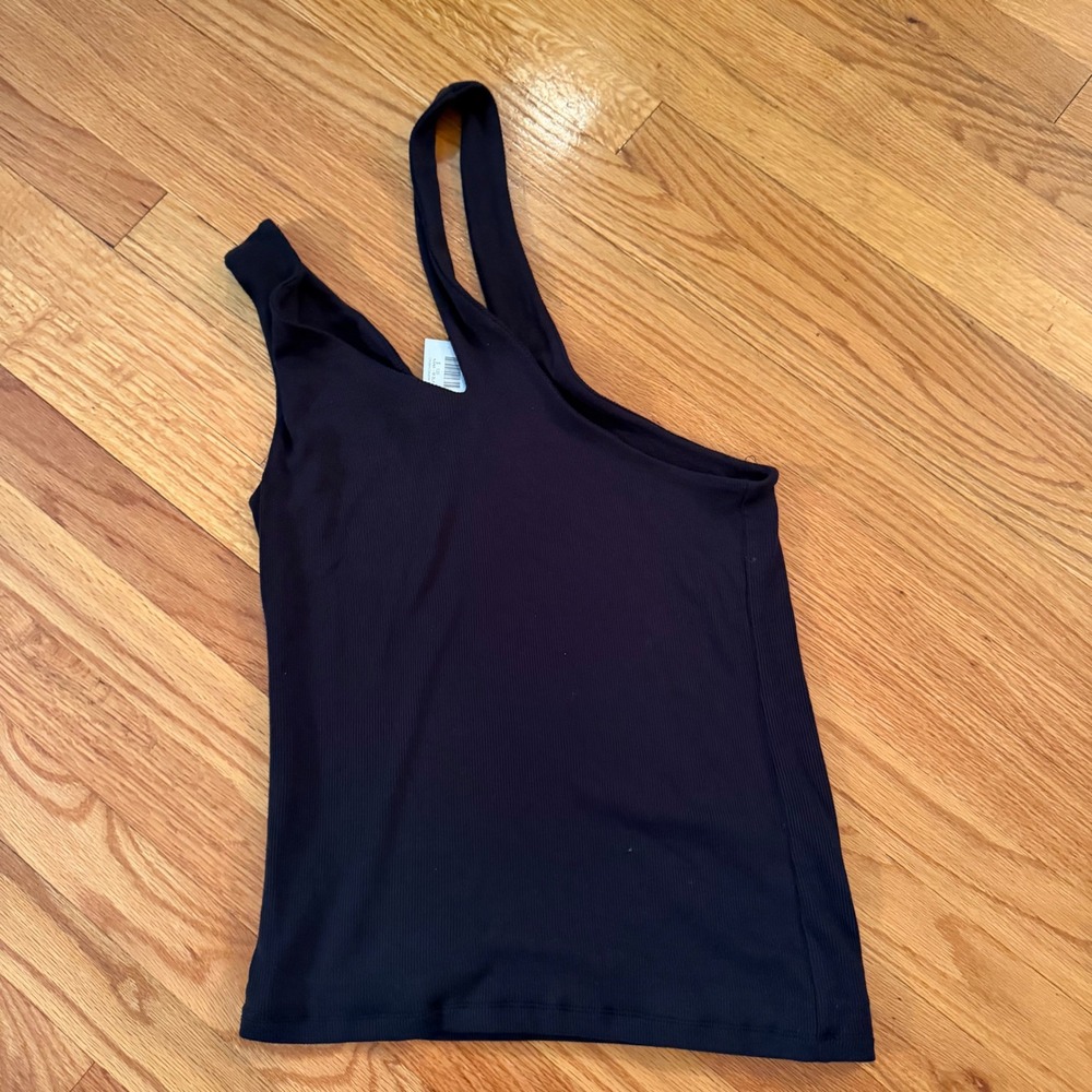 Generation Love Kana Asymmetrical Ribbed Tank Top Size M Black New With Tags